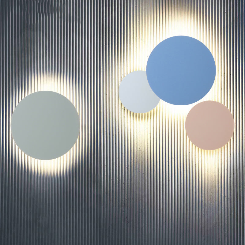 Metal Disc Wall Mount Lighting Modern Style LED Wall Sconce Lighting for Kids Bedroom
