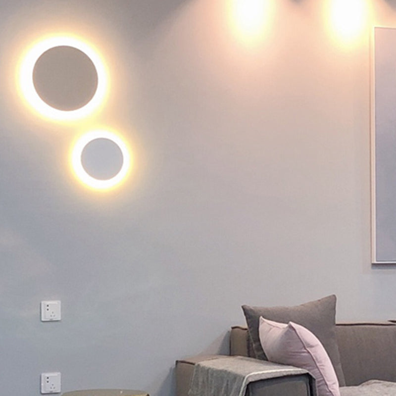 Metal Disc Wall Mount Lighting Modern Style LED Wall Sconce Lighting for Kids Bedroom