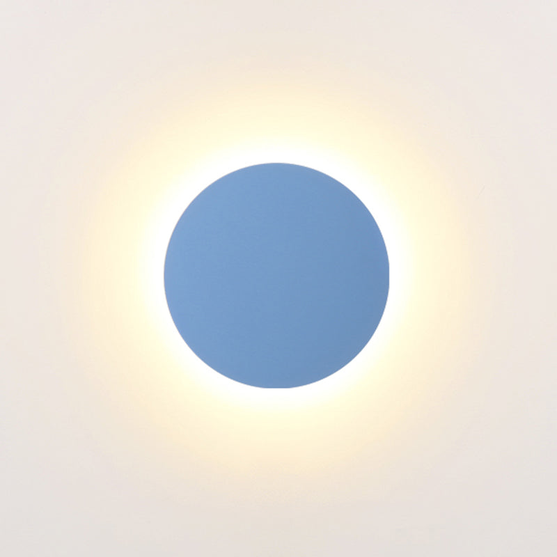 Metal Disc Wall Mount Lighting Modern Style LED Wall Sconce Lighting for Kids Bedroom