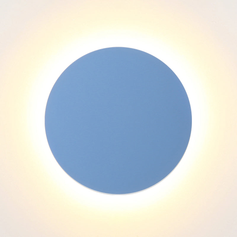 Metal Disc Wall Mount Lighting Modern Style LED Wall Sconce Lighting for Kids Bedroom