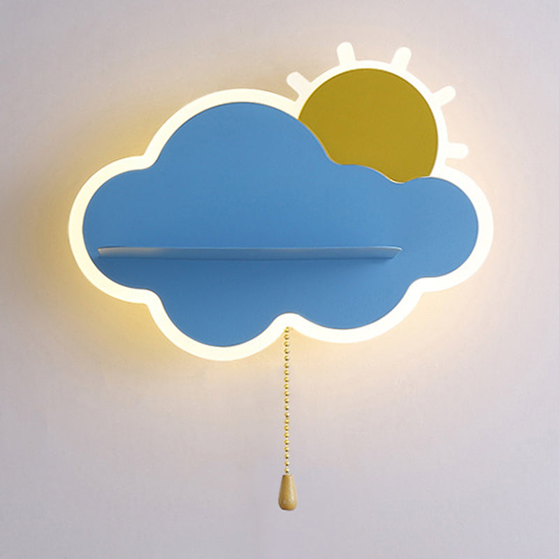 Metal Cloud Wall Sconce Lighting Minimalist Style LED Sconce Light Fixture for Bedroom