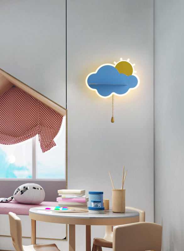 Metal Cloud Wall Sconce Lighting Minimalist Style LED Sconce Light Fixture for Bedroom