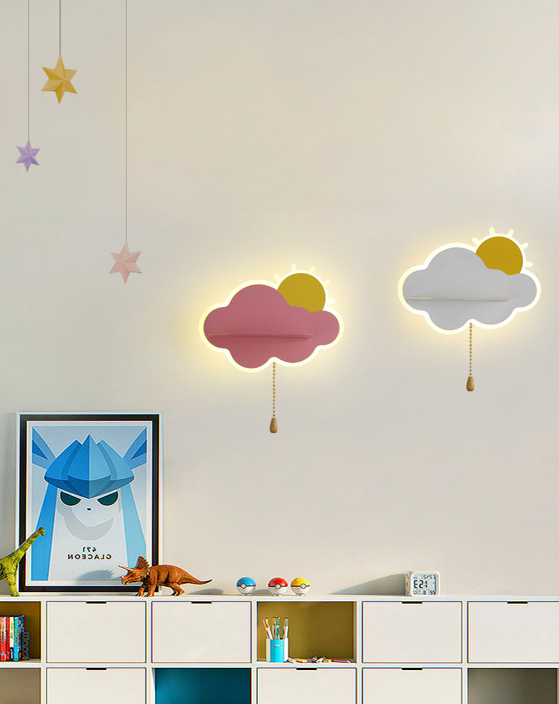 Metal Cloud Wall Sconce Lighting Minimalist Style LED Sconce Light Fixture for Bedroom