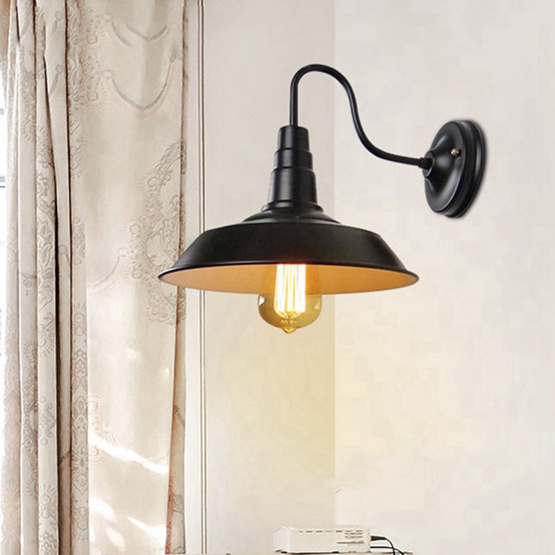Lumière murale de grange noire dans le style industriel vintage en fer forgé lampe murale simple pour le couloir