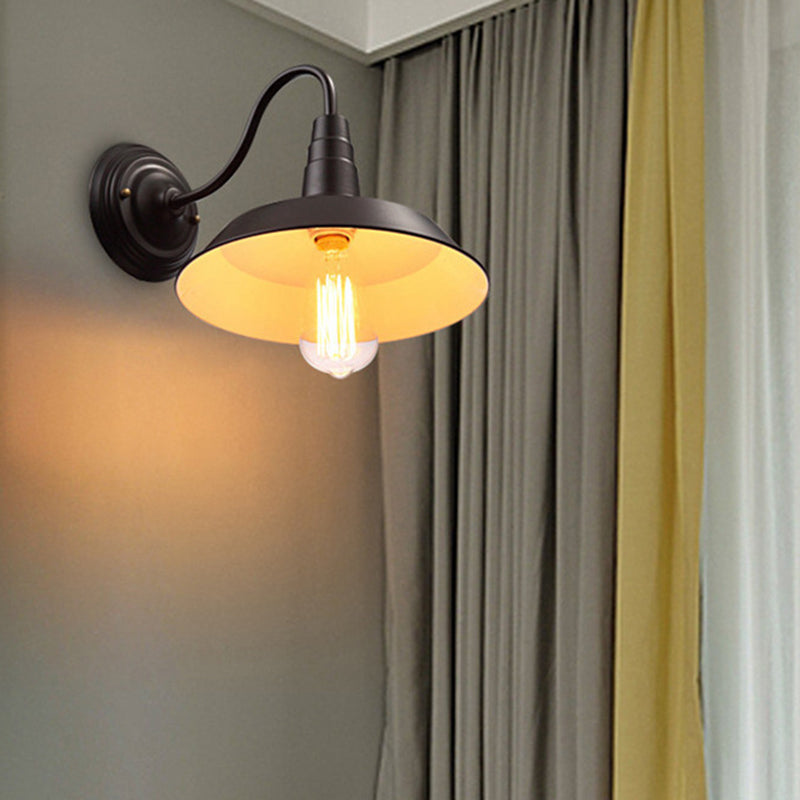 Lumière murale de grange noire dans le style industriel vintage en fer forgé lampe murale simple pour le couloir