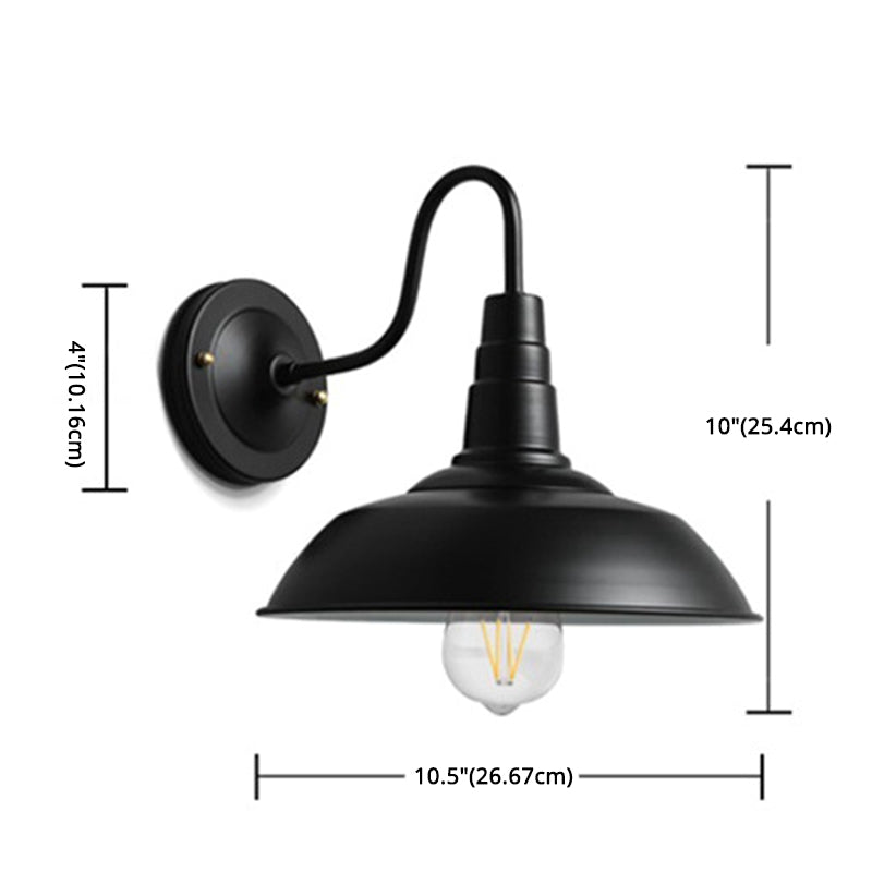 Lumière murale de grange noire dans le style industriel vintage en fer forgé lampe murale simple pour le couloir