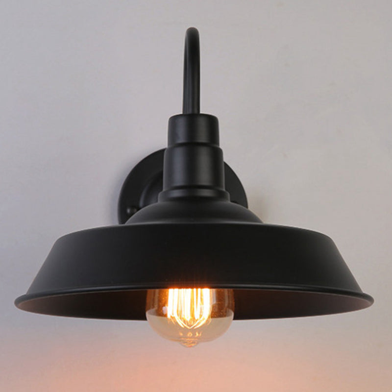 Lumière murale de grange noire dans le style industriel vintage en fer forgé lampe murale simple pour le couloir