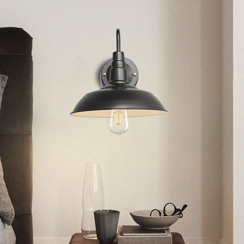 Lumière murale de grange noire dans le style industriel vintage en fer forgé lampe murale simple pour le couloir