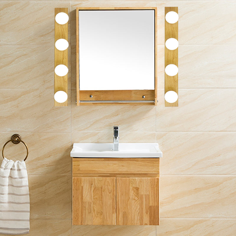 Rectangle Vanity Sconce Lights Ultra-modern Wood Wall Sconce Lighting for Bathroom
