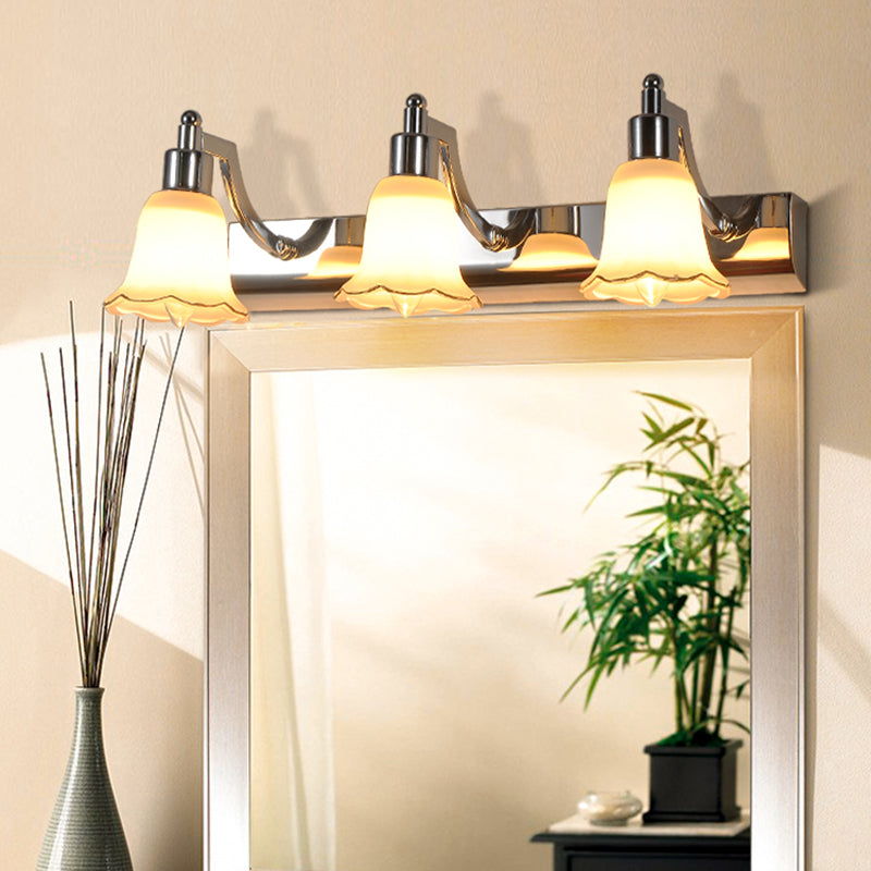 Traditional Simplicity Bell Vanity Sconce Lights Milk Glass Wall Mount Light Fixture for Bathroom