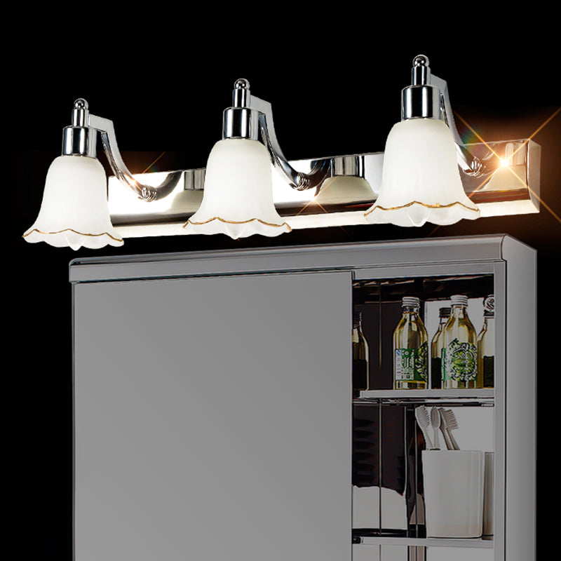 Traditional Simplicity Bell Vanity Sconce Lights Milk Glass Wall Mount Light Fixture for Bathroom