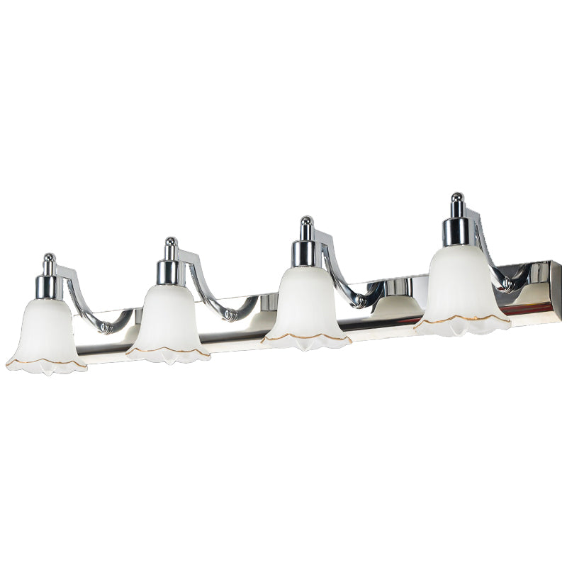 Traditional Simplicity Bell Vanity Sconce Lights Milk Glass Wall Mount Light Fixture for Bathroom