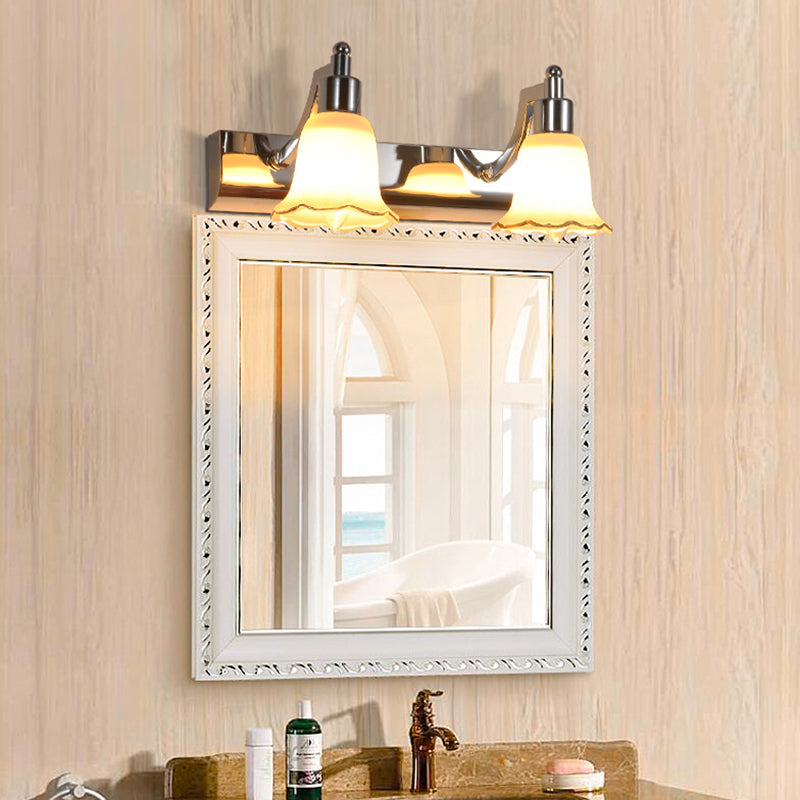 Traditional Simplicity Bell Vanity Sconce Lights Milk Glass Wall Mount Light Fixture for Bathroom