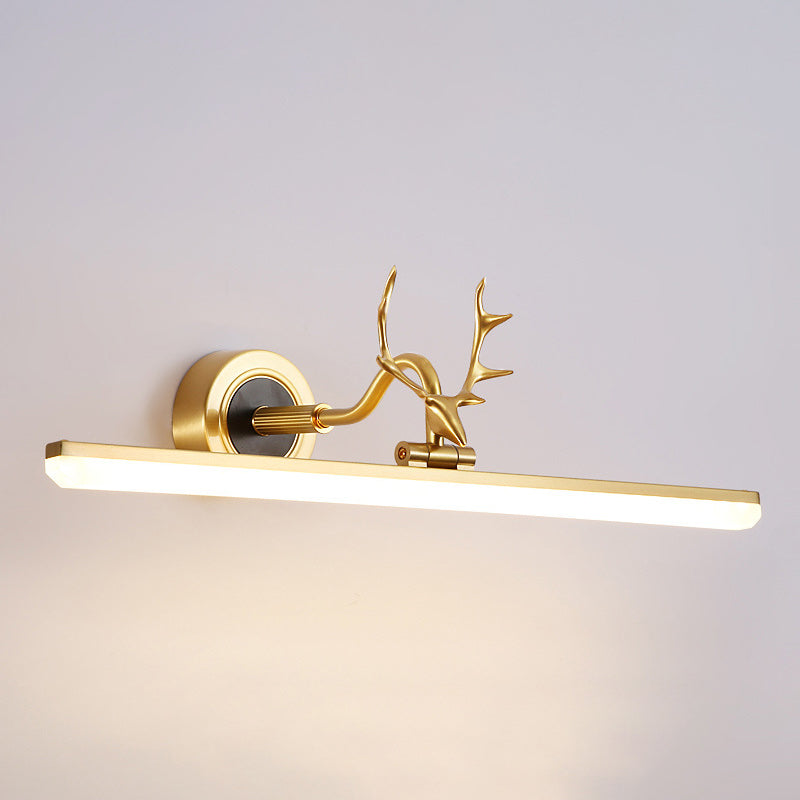 Luces de pared de tocador lineal Simplicidad vintage aplique de pared acrílica con astas para el baño