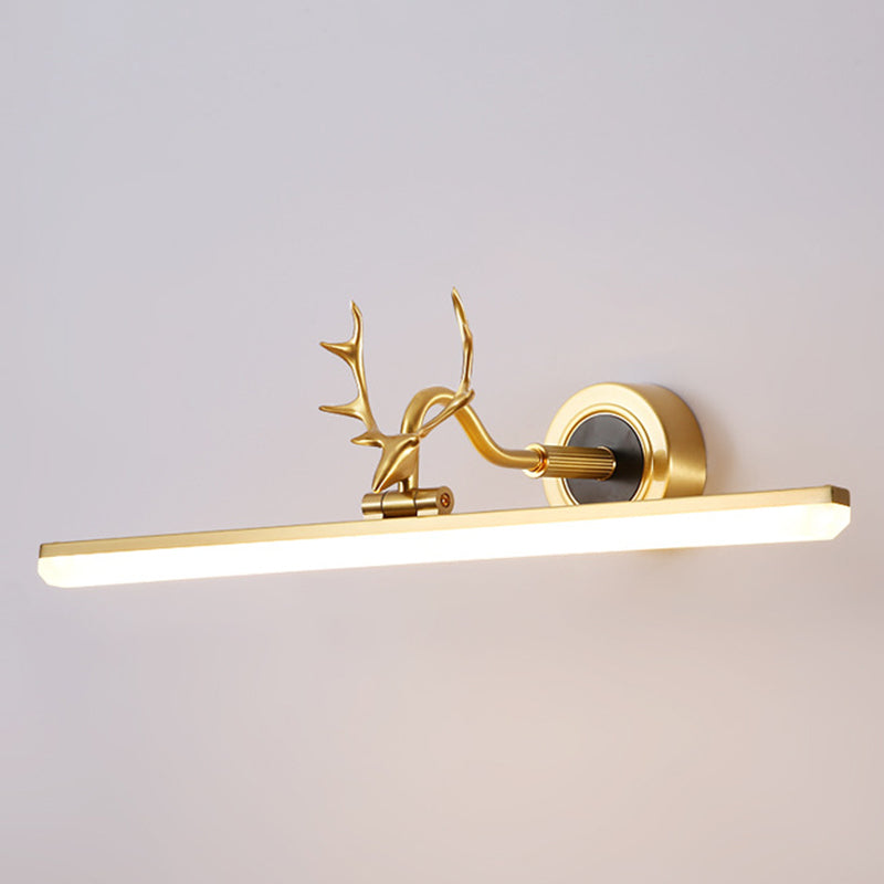 Luces de pared de tocador lineal Simplicidad vintage aplique de pared acrílica con astas para el baño