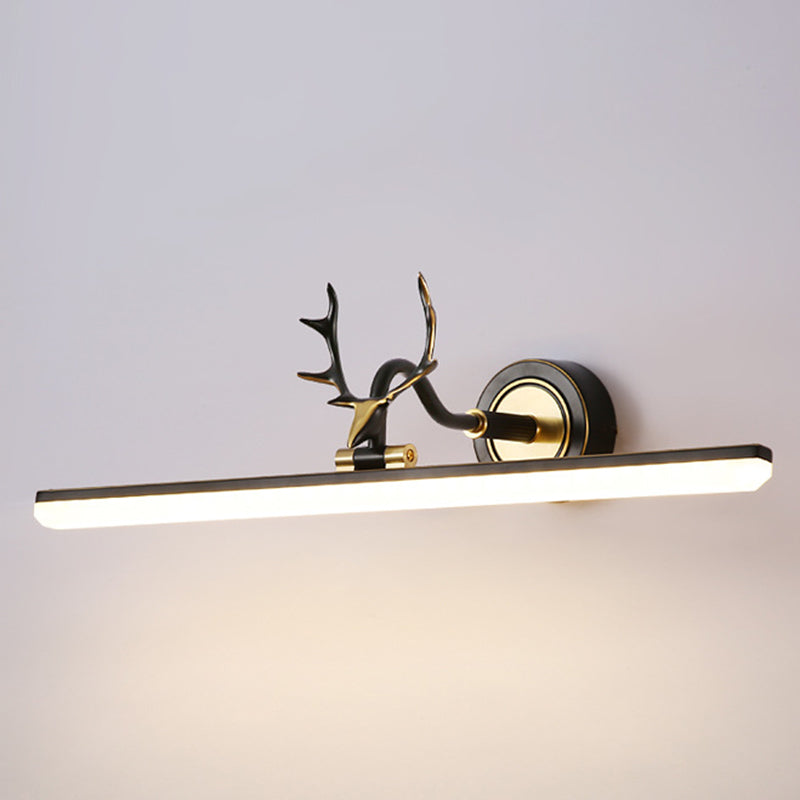 Luces de pared de tocador lineal Simplicidad vintage aplique de pared acrílica con astas para el baño