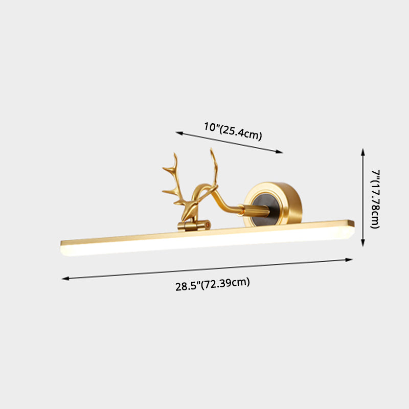 Luces de pared de tocador lineal Simplicidad vintage aplique de pared acrílica con astas para el baño