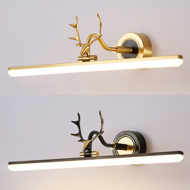 Luces de pared de tocador lineal Simplicidad vintage aplique de pared acrílica con astas para el baño