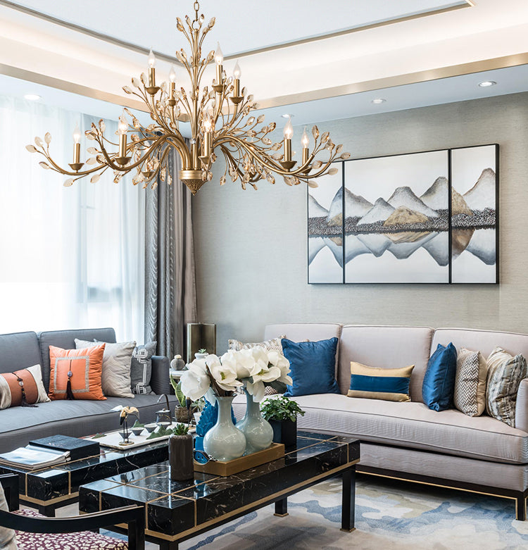 Suspended Lighting Fixture Traditional Crystal Branches Chandelier Light Fixture