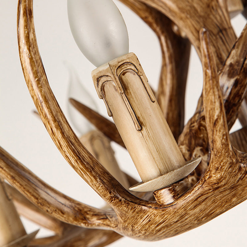Resin Chandelier Lighting Fixture Deer Antler Traditional Chandelier Lighting for Restaurant