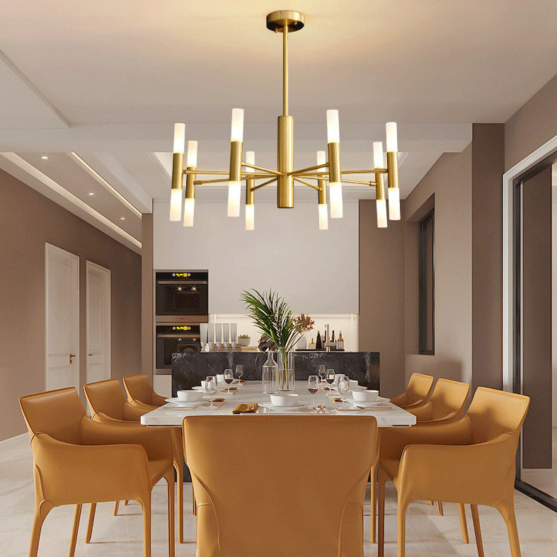 Starburst Metal Chandelier Lighting Fixture Modern Style Gold Hanging Light Fixture