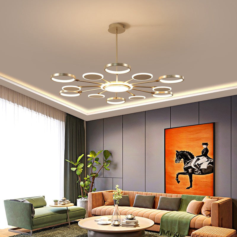 Circles Chandelier Pendant Light Nordic Metal LED Ceiling Pendant Light for Living Room