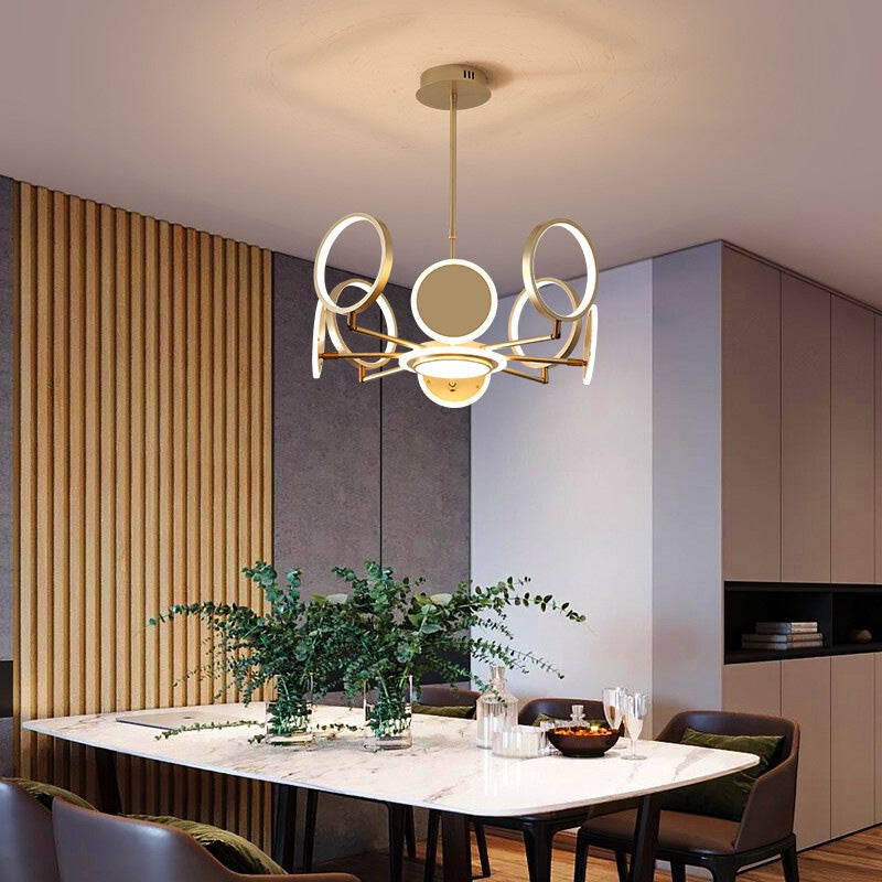 Circles Chandelier Pendant Light Nordic Metal LED Ceiling Pendant Light for Living Room