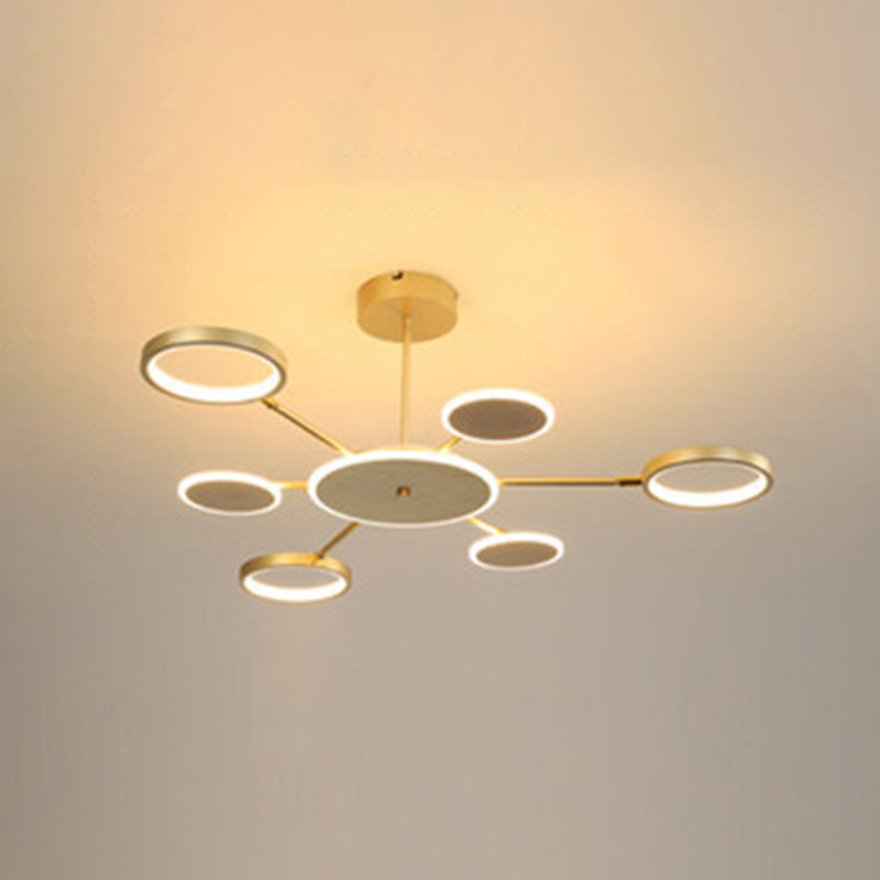 Circles Chandelier Pendant Light Nordic Metal LED Ceiling Pendant Light for Living Room