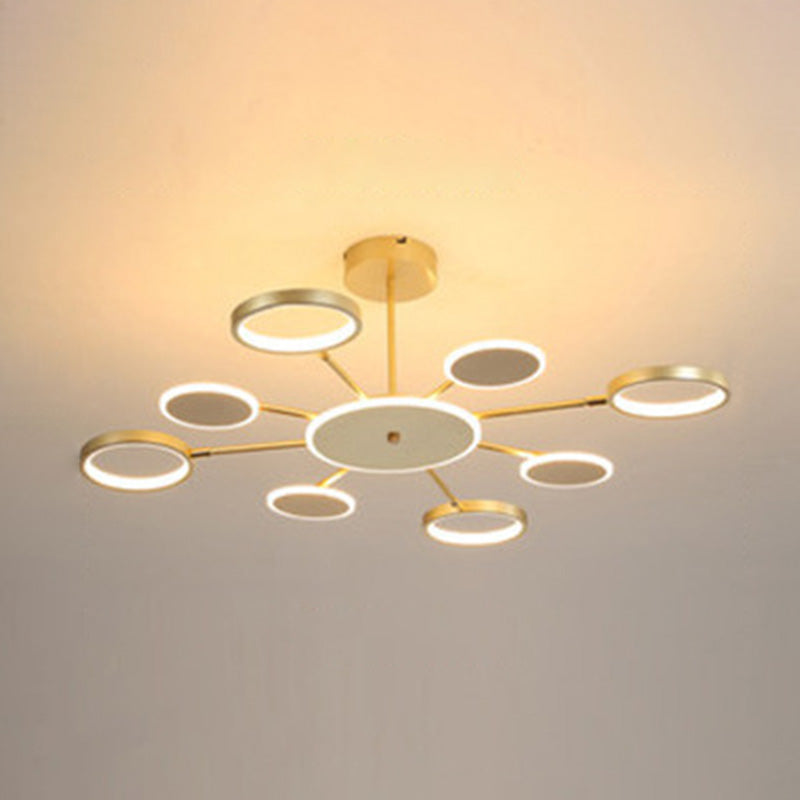 Circles Chandelier Pendant Light Nordic Metal LED Ceiling Pendant Light for Living Room