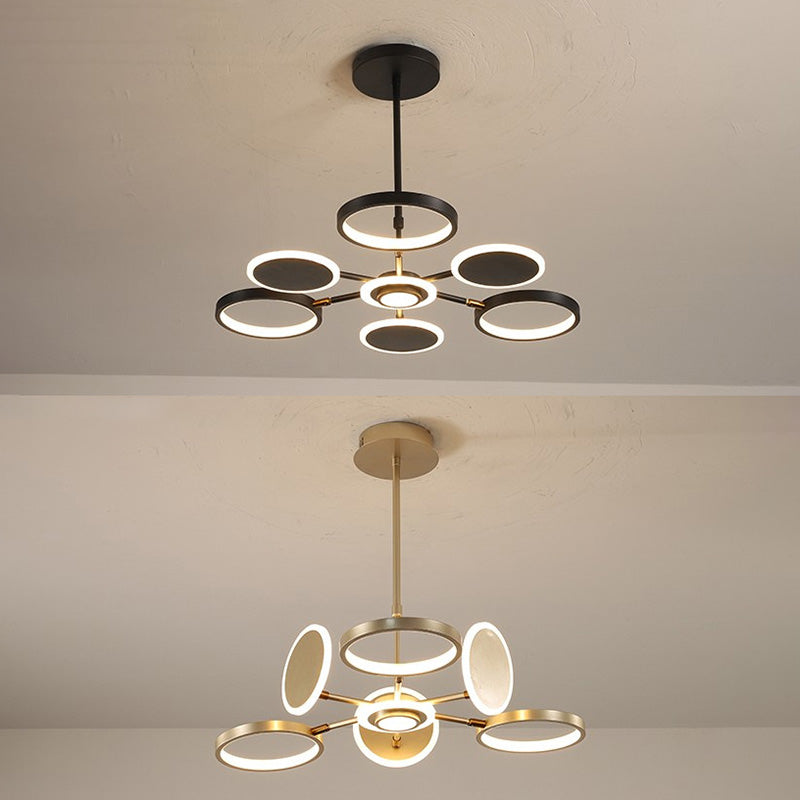 Circles Chandelier Pendant Light Nordic Metal LED Ceiling Pendant Light for Living Room