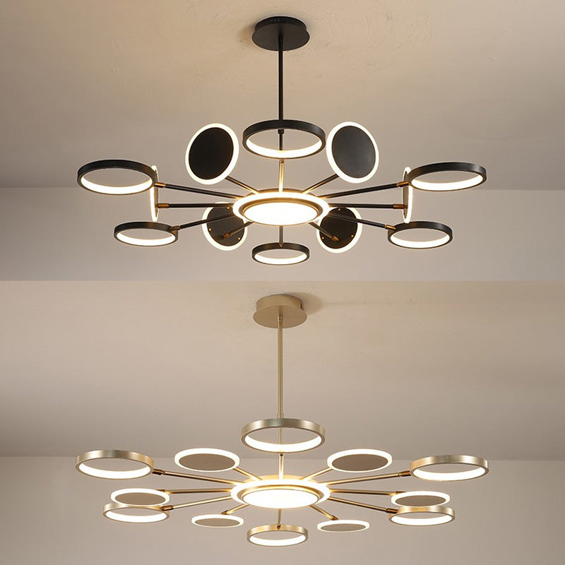 Circles Chandelier Pendant Light Nordic Metal LED Ceiling Pendant Light for Living Room