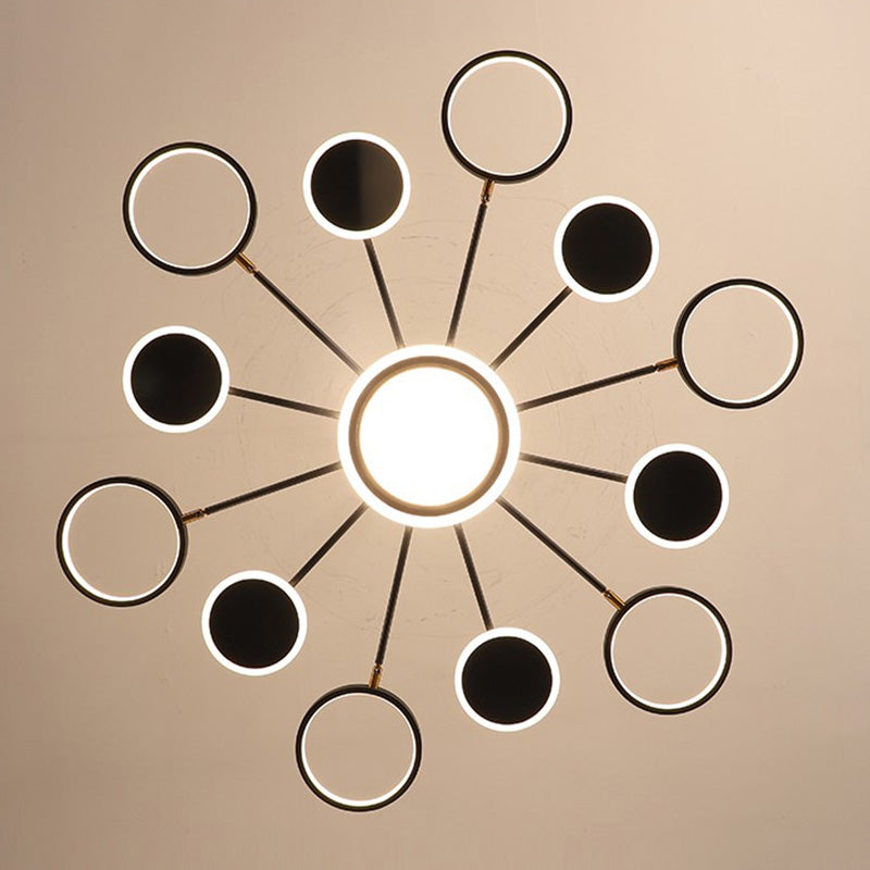 Circles Chandelier Pendant Light Nordic Metal LED Ceiling Pendant Light for Living Room