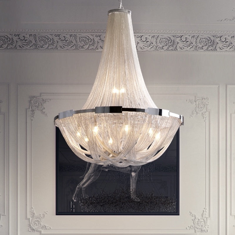 Contemporary Aluminum Ceiling Pendant Light Tassel Hanging Pendant Light for Living Room