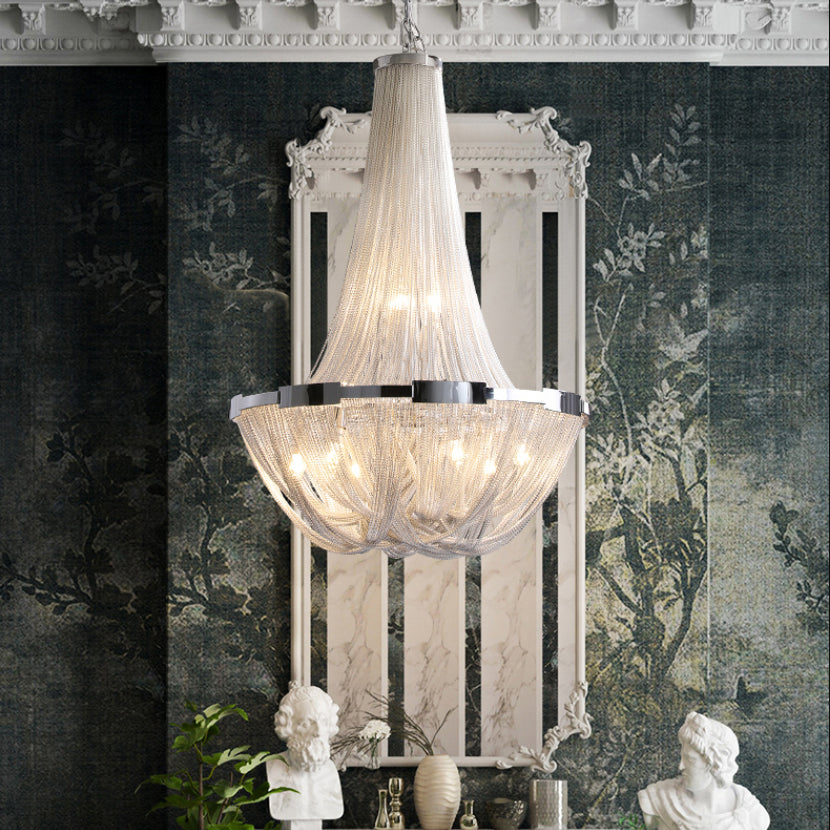 Contemporary Aluminum Ceiling Pendant Light Tassel Hanging Pendant Light for Living Room