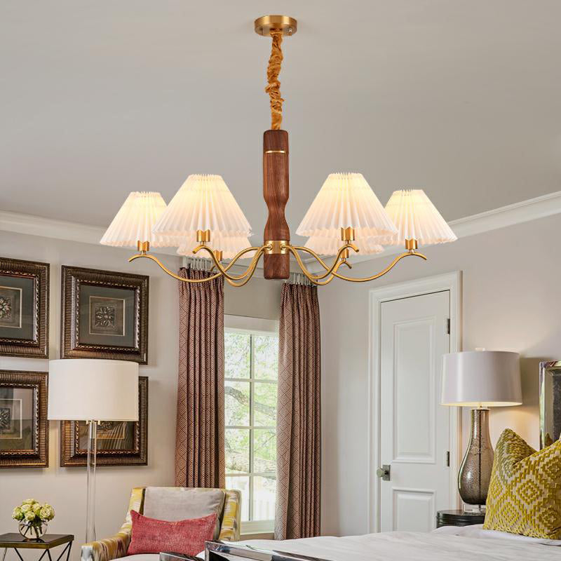 Luz de colgante de cobre de tela Sputnik Luz de techo contemporánea para estancia en el hogar