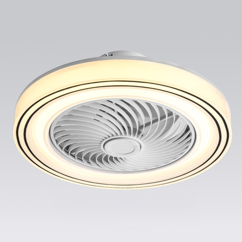 Kreisförmige Kinderschlafzimmer Deckenventilator Beleuchtung Acryl -Makkaron -LED Semi Flush Mount