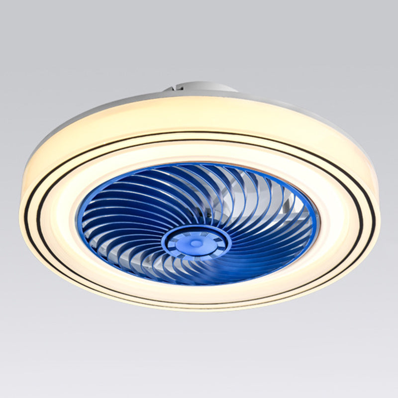 Kreisförmige Kinderschlafzimmer Deckenventilator Beleuchtung Acryl -Makkaron -LED Semi Flush Mount