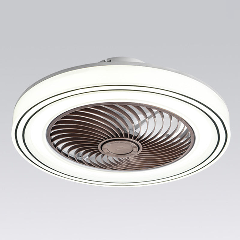 Kreisförmige Kinderschlafzimmer Deckenventilator Beleuchtung Acryl -Makkaron -LED Semi Flush Mount