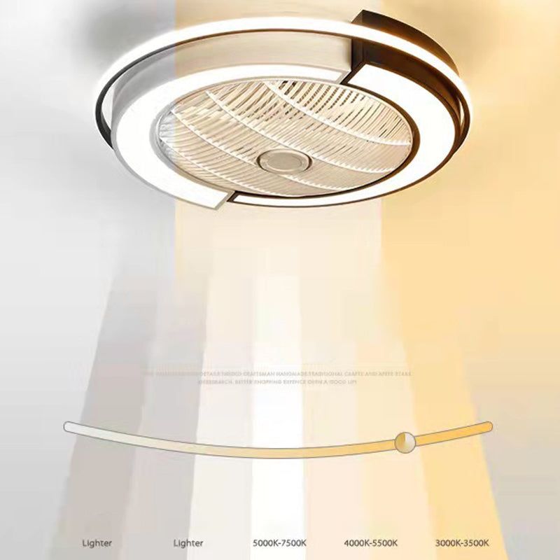 Spleißen trommelförmige LED -Deckenventilator Leuchte Nordische Metall Schlafzimmer Halbflush Mount Leuchte