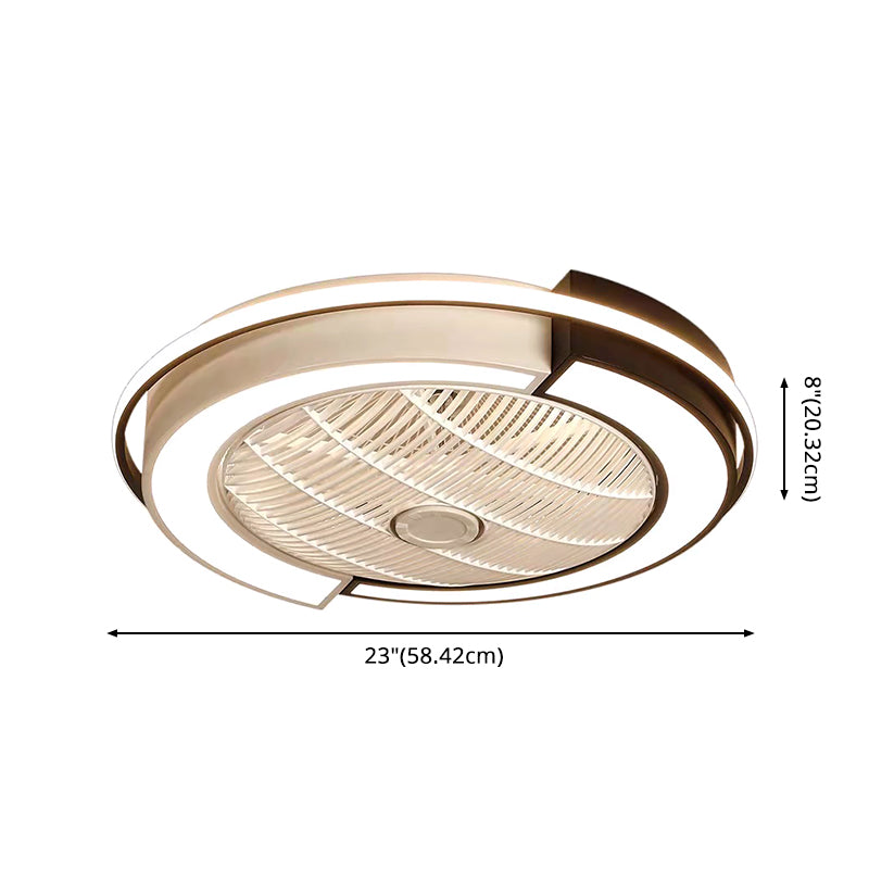Spleißen trommelförmige LED -Deckenventilator Leuchte Nordische Metall Schlafzimmer Halbflush Mount Leuchte