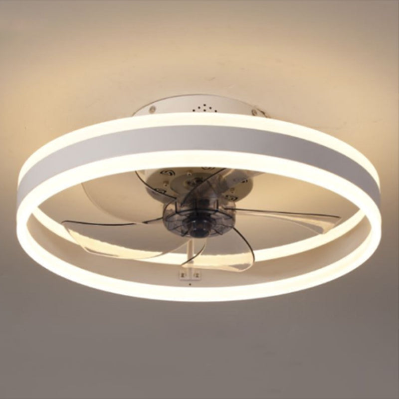 Acryl -Schleife -Form -Lüfterlampe Einfachheit LED Semi Flush Mount Deckenleuchte für Schlafzimmer