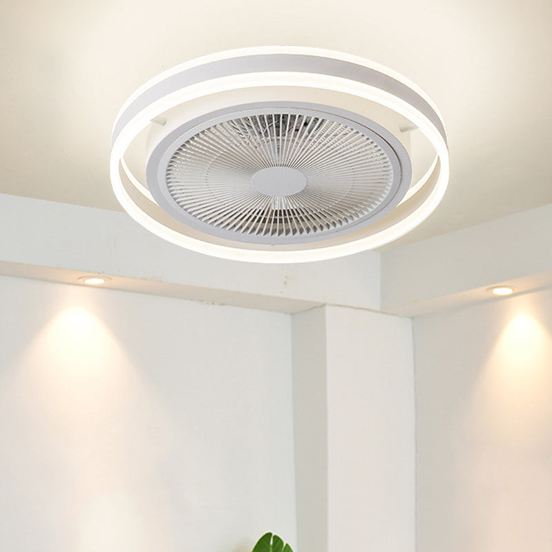 Runde Schlafzimmer halb Flush Mount Acrylminimalistische LED -Deckenlüftungslampe mit Fernbedienung