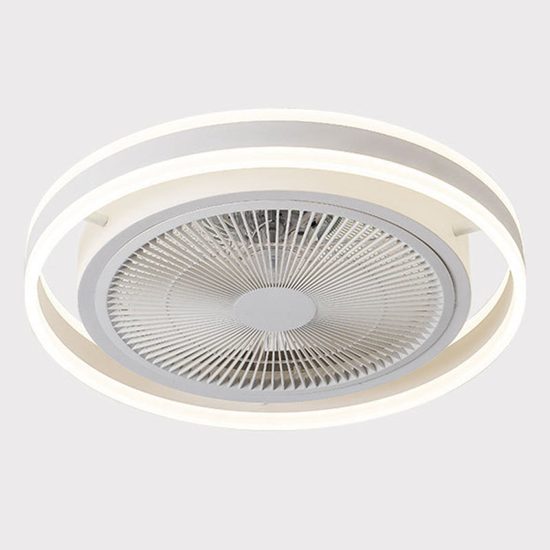 Runde Schlafzimmer halb Flush Mount Acrylminimalistische LED -Deckenlüftungslampe mit Fernbedienung