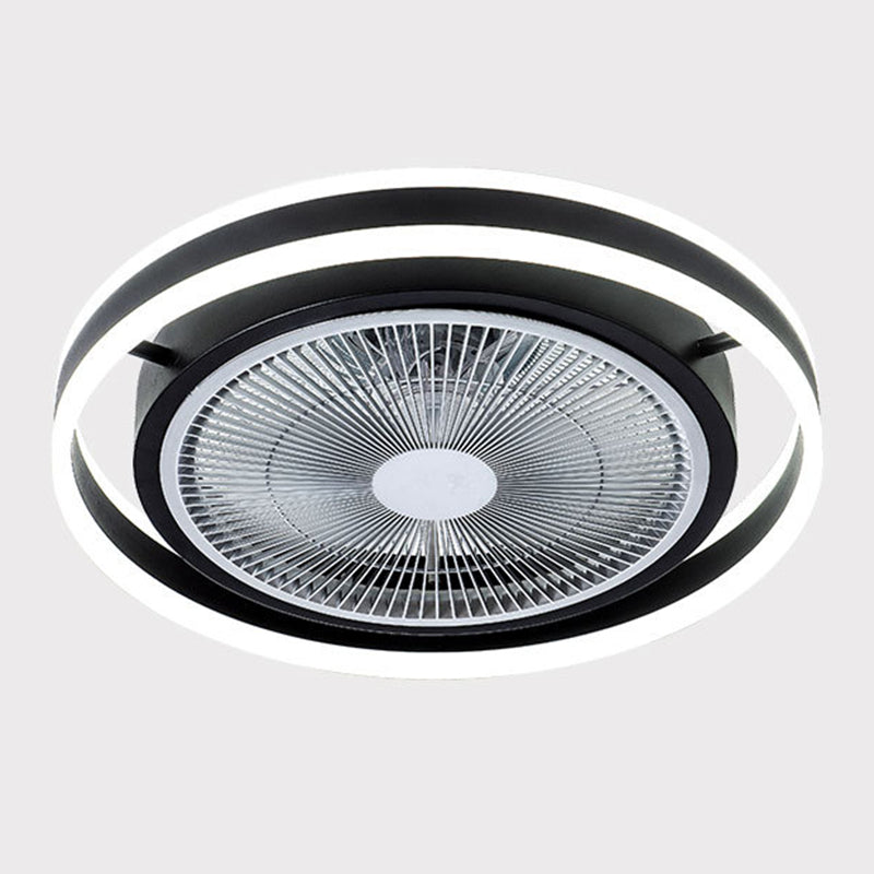 Runde Schlafzimmer halb Flush Mount Acrylminimalistische LED -Deckenlüftungslampe mit Fernbedienung