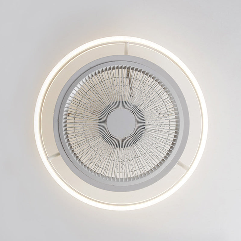 Runde Schlafzimmer halb Flush Mount Acrylminimalistische LED -Deckenlüftungslampe mit Fernbedienung