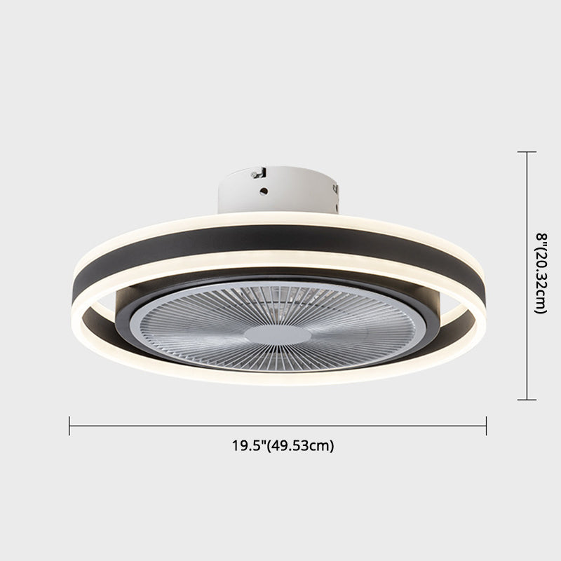 Runde Schlafzimmer halb Flush Mount Acrylminimalistische LED -Deckenlüftungslampe mit Fernbedienung