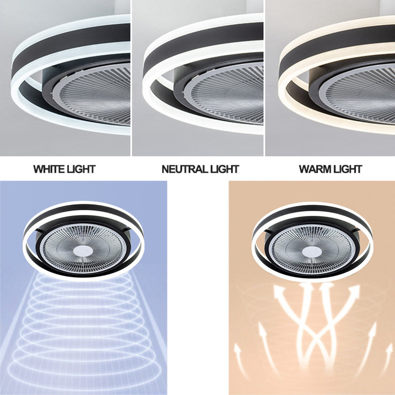 Runde Schlafzimmer halb Flush Mount Acrylminimalistische LED -Deckenlüftungslampe mit Fernbedienung