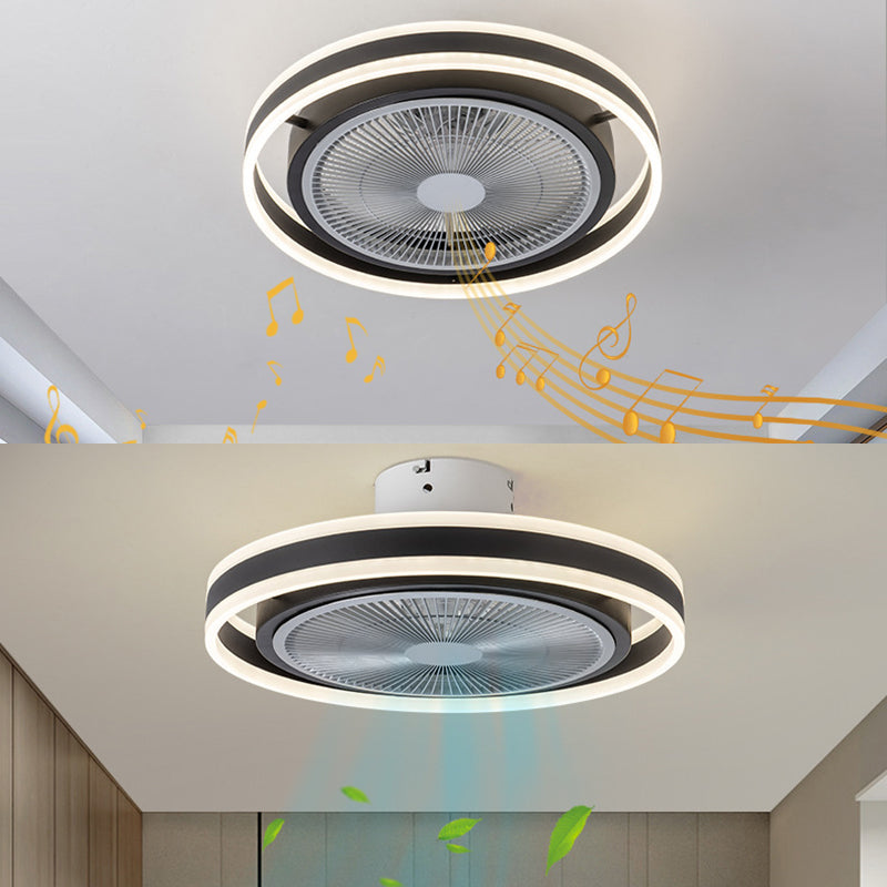 Runde Schlafzimmer halb Flush Mount Acrylminimalistische LED -Deckenlüftungslampe mit Fernbedienung