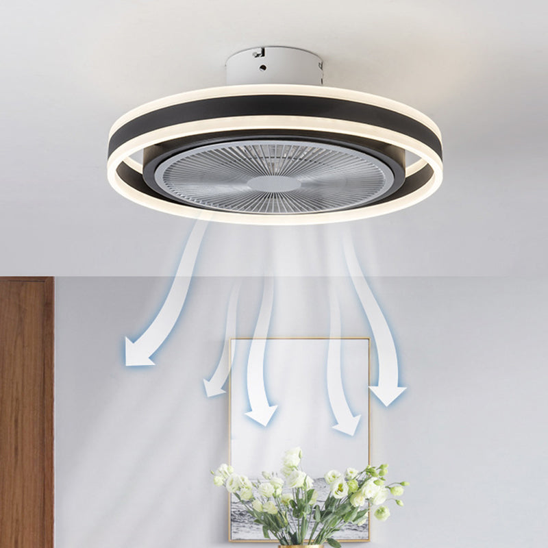 Runde Schlafzimmer halb Flush Mount Acrylminimalistische LED -Deckenlüftungslampe mit Fernbedienung