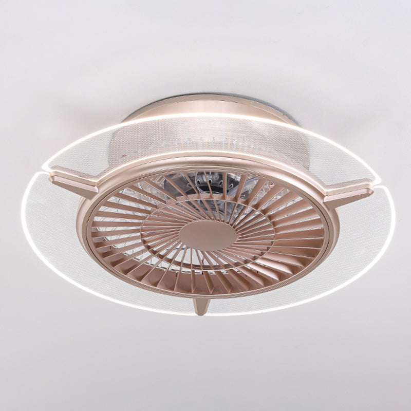 Roségold -Scheibe -Form -Spülen -Deckenventilator Leuchtt